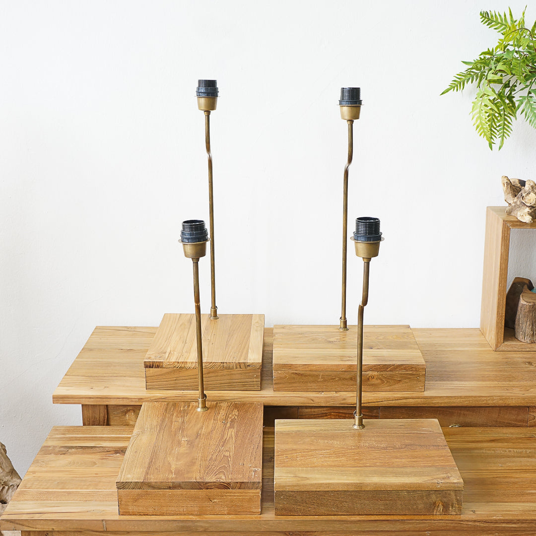 teak wood table lamp