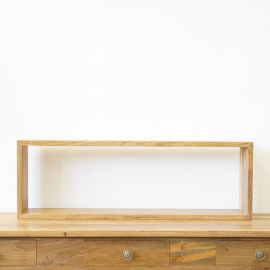 teak floating shelf