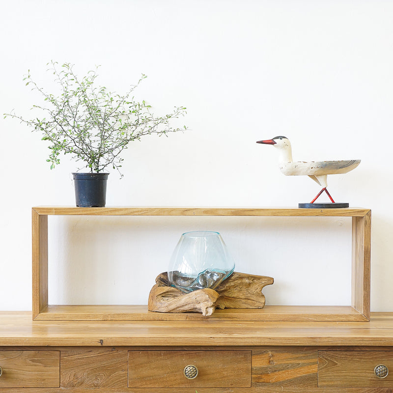 rectangle teak wood shelf singapore
