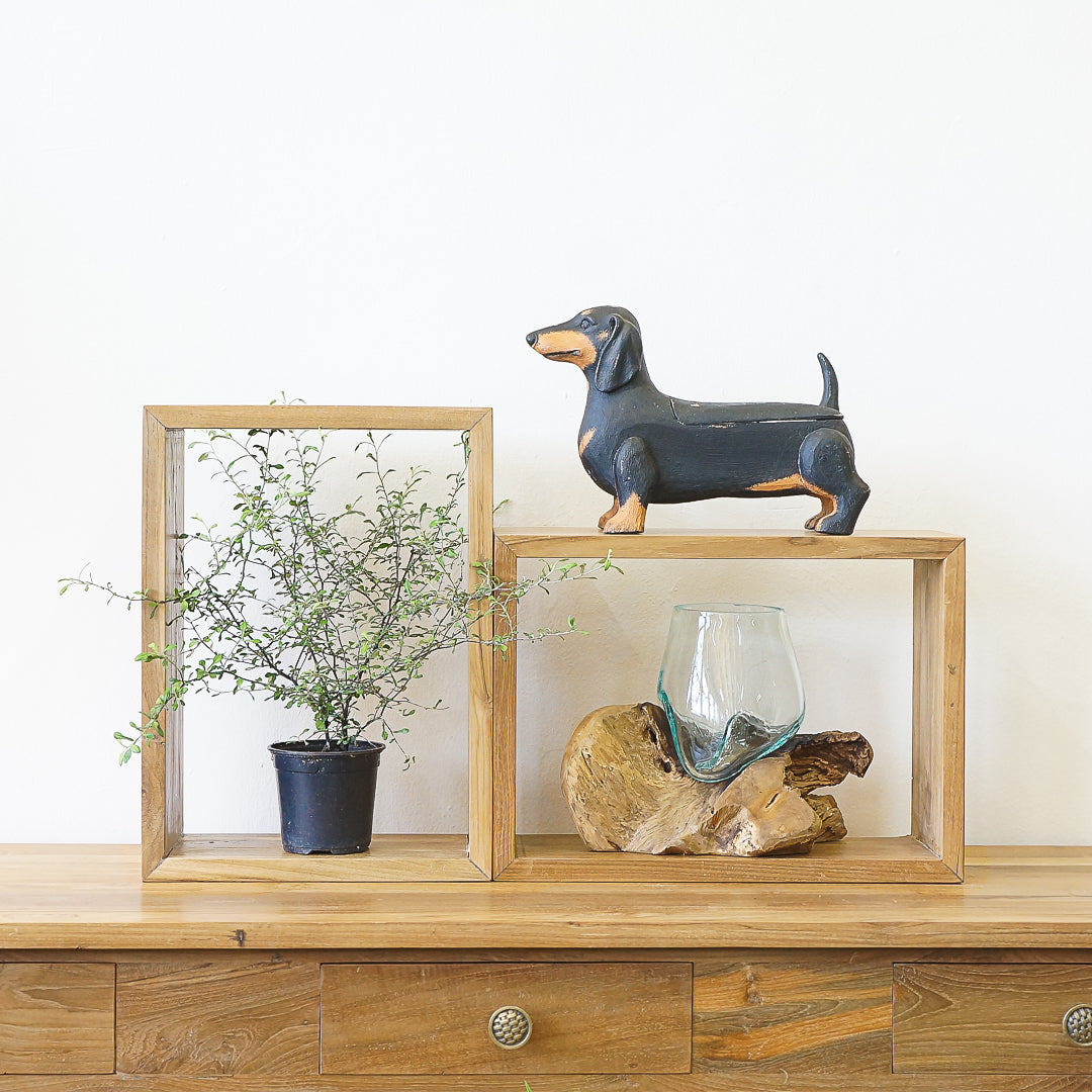 teak wood shelf