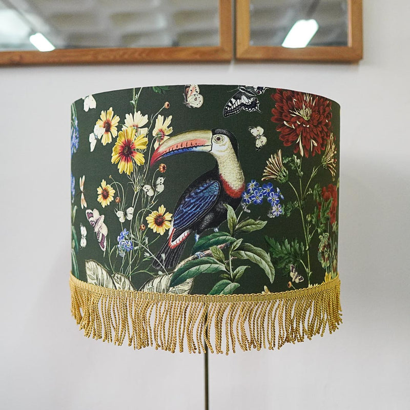 Custom made lampshade in Singapore with birds and flowers