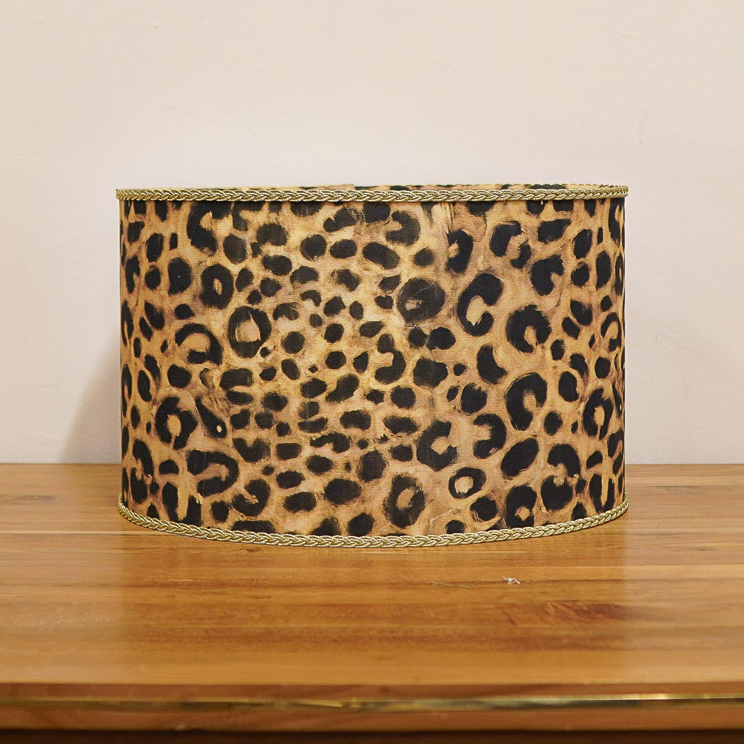 Oval lampshade in Singapore with leopard prints