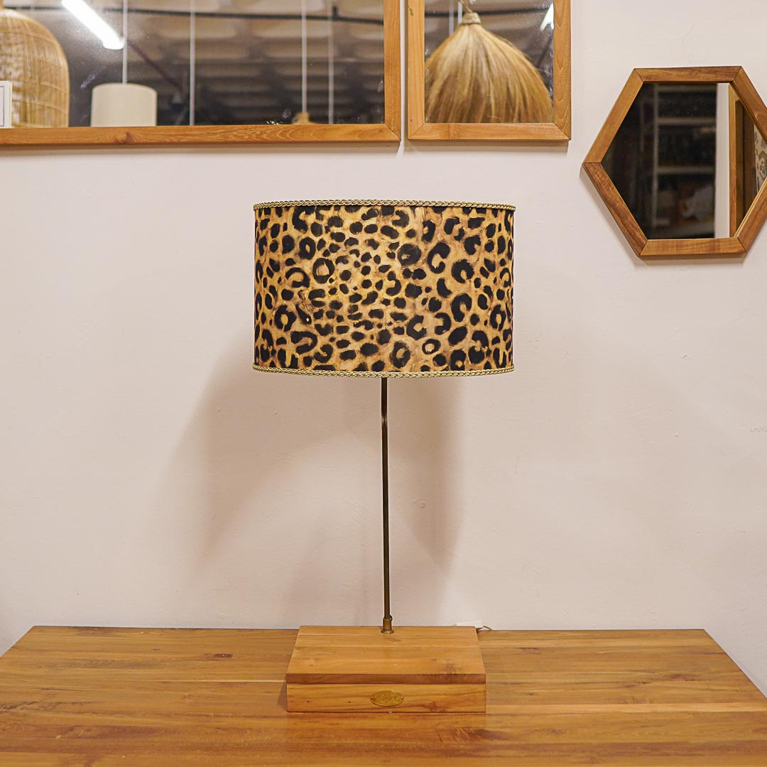 Oval lampshade in Singapore with leopard prints