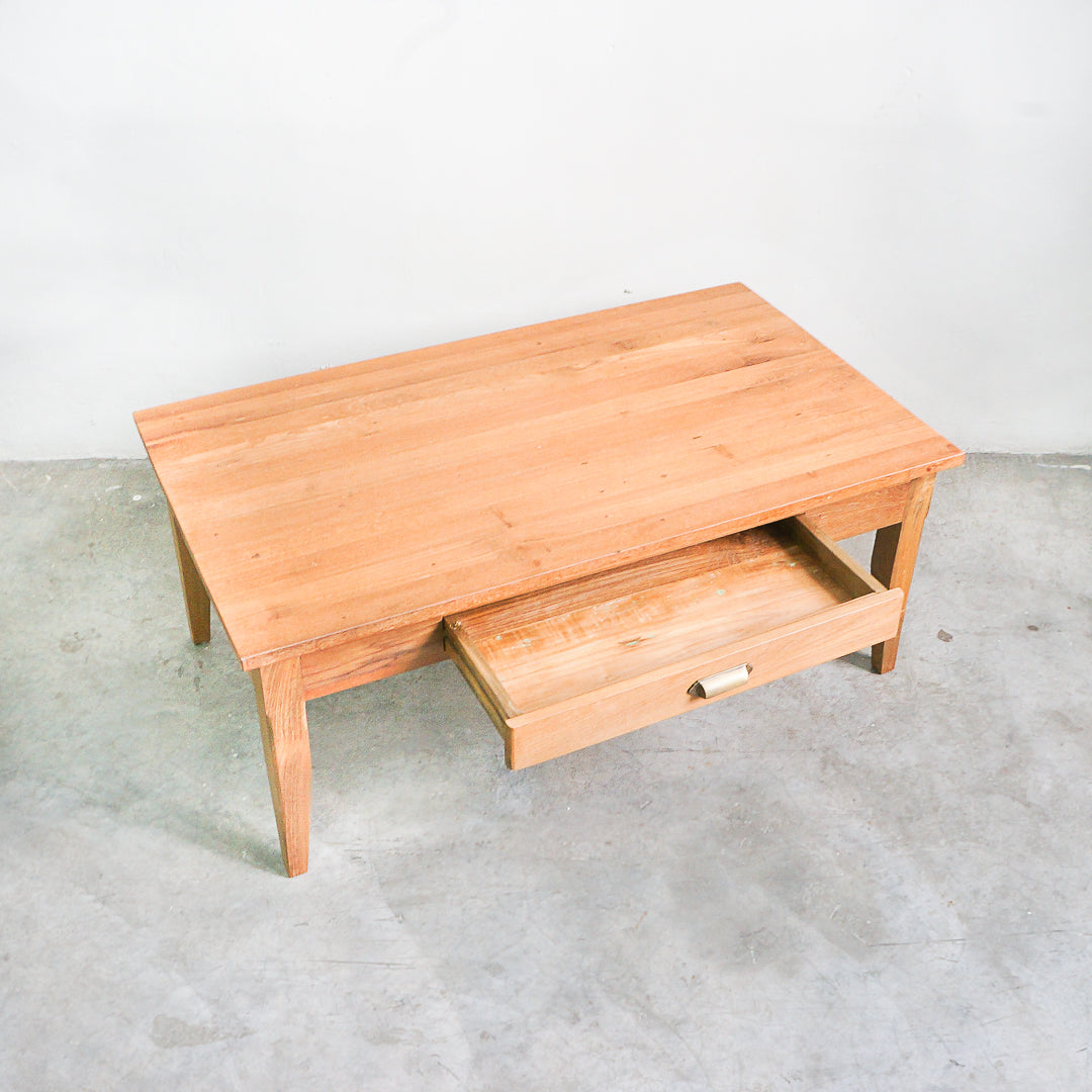 teak coffee table with drawer singapore