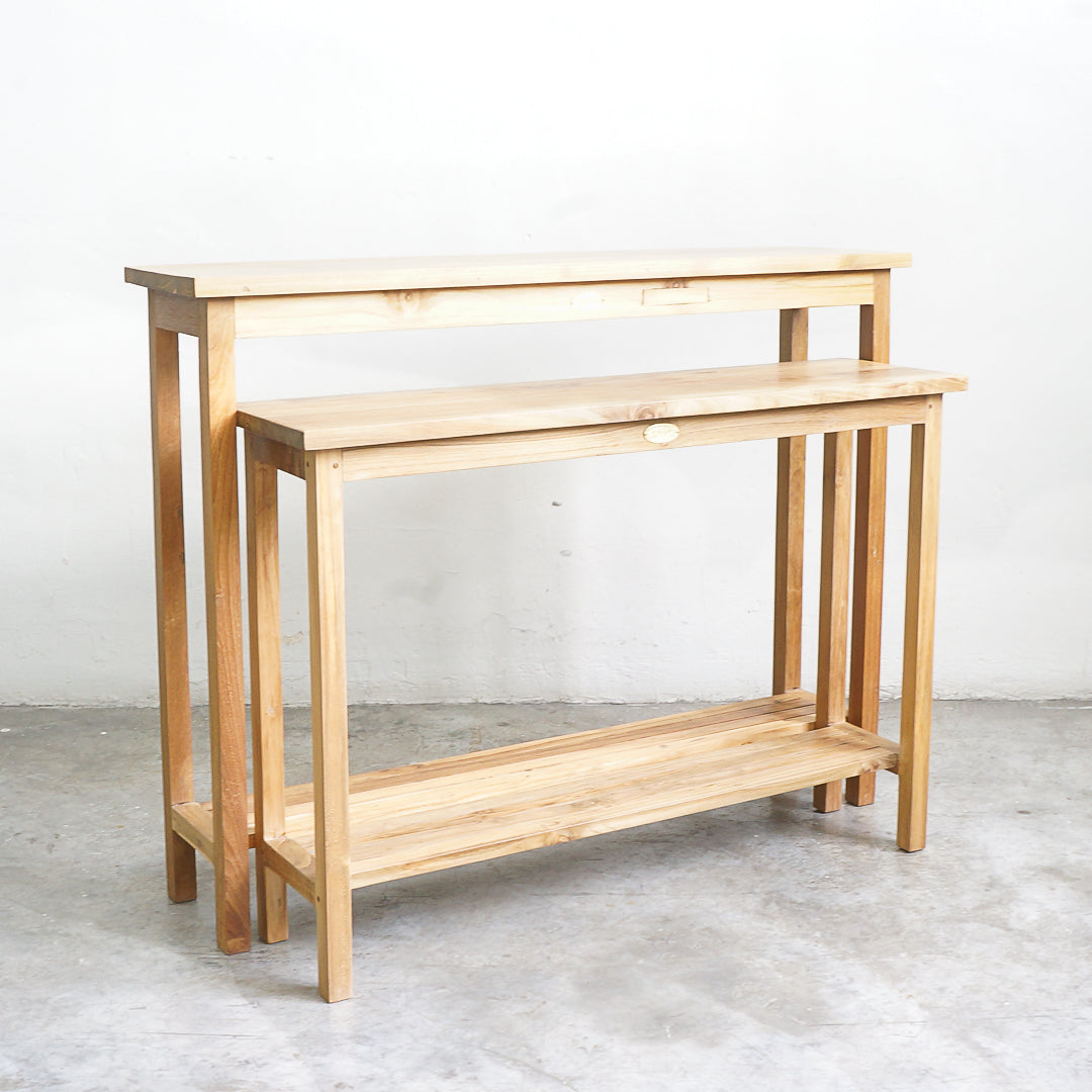 teak nesting console