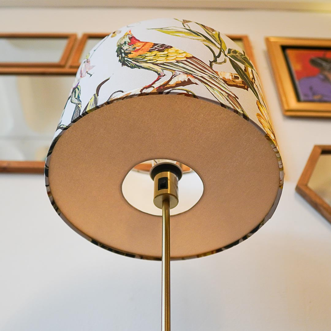 Custom made lampshade in Singapore with birds and flowers