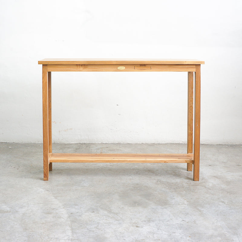 narrow teak console