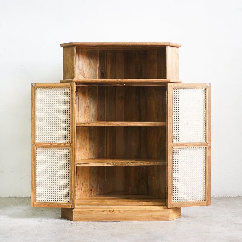 rattan corner cabinet