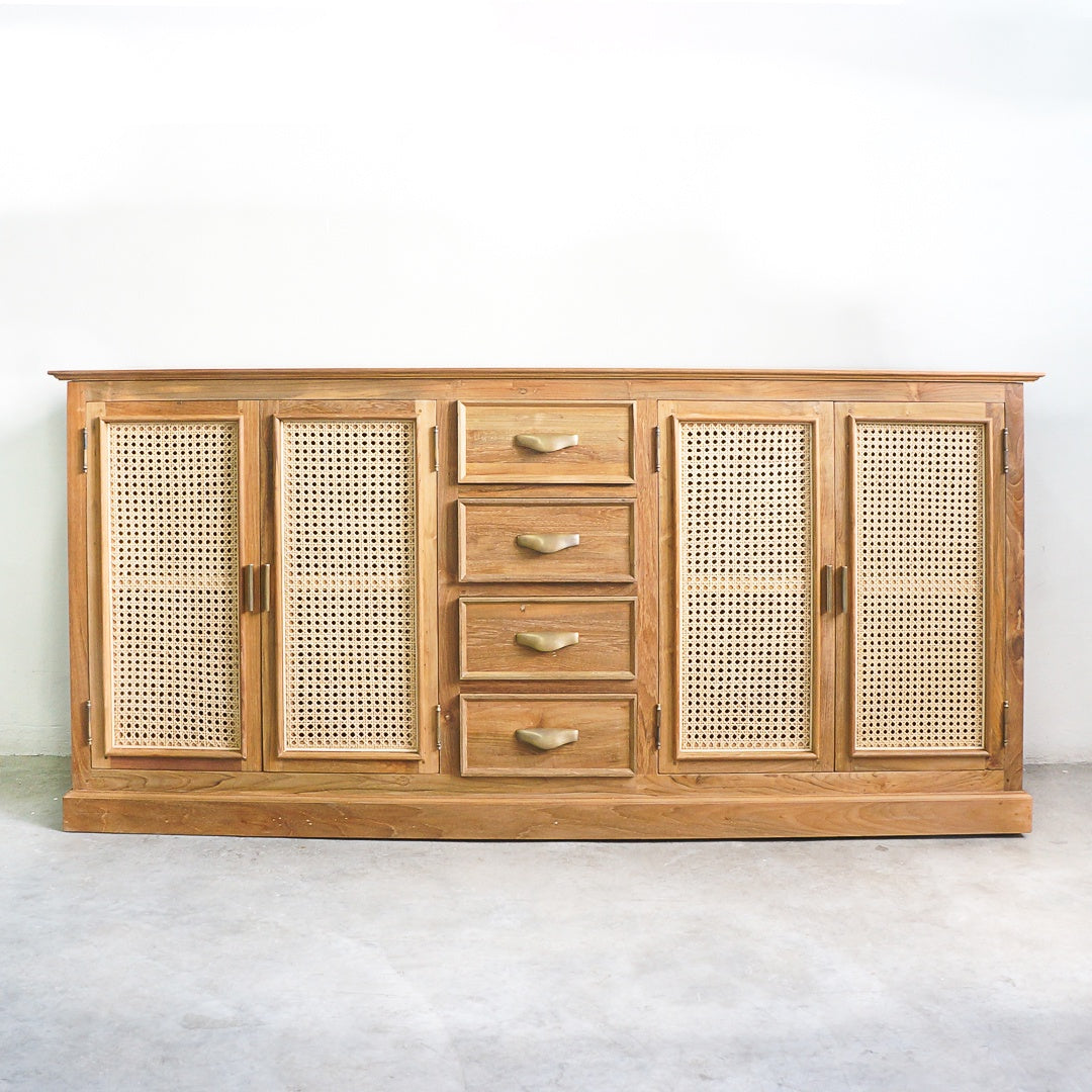 large rattan sideboard buffet
