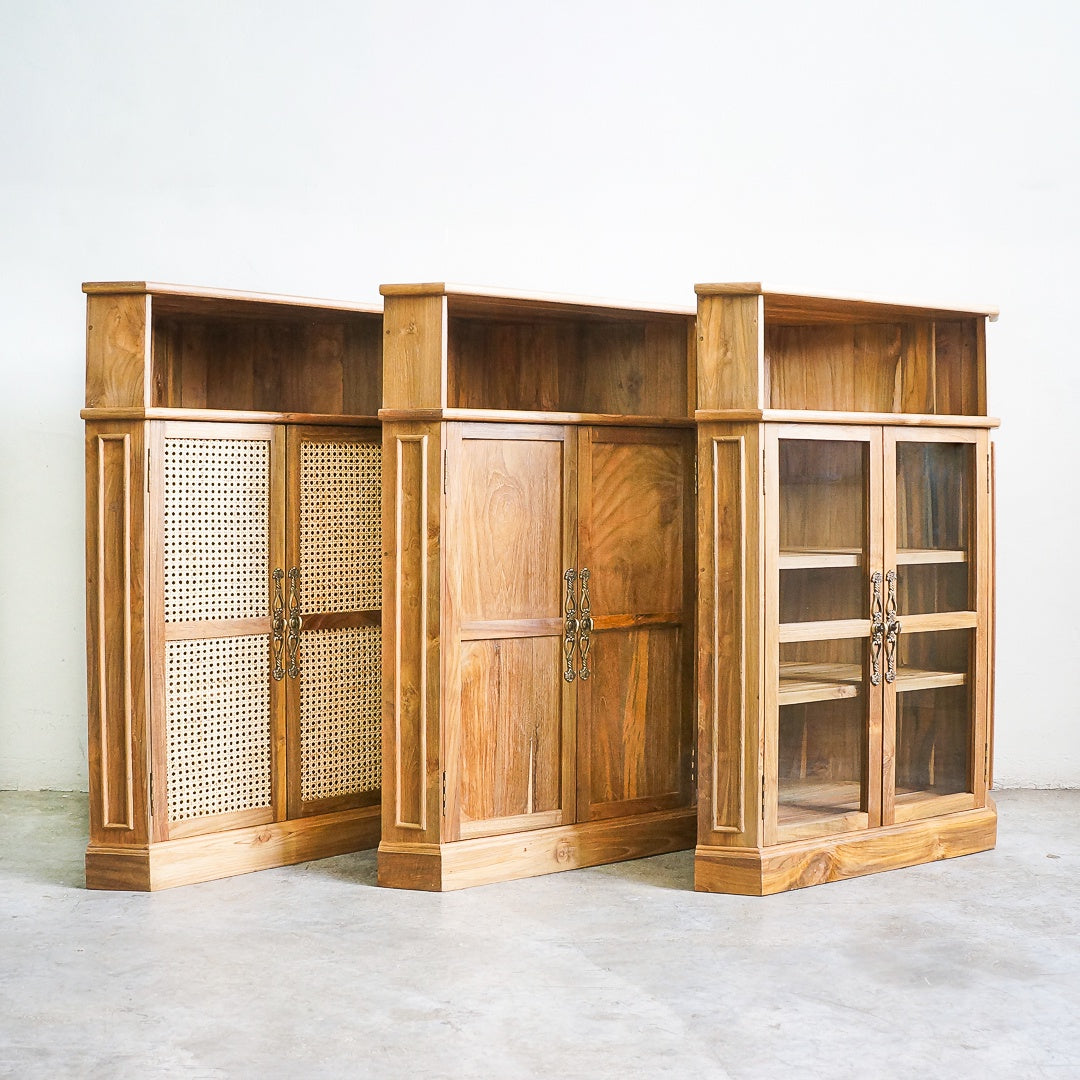 teak corner cabinet