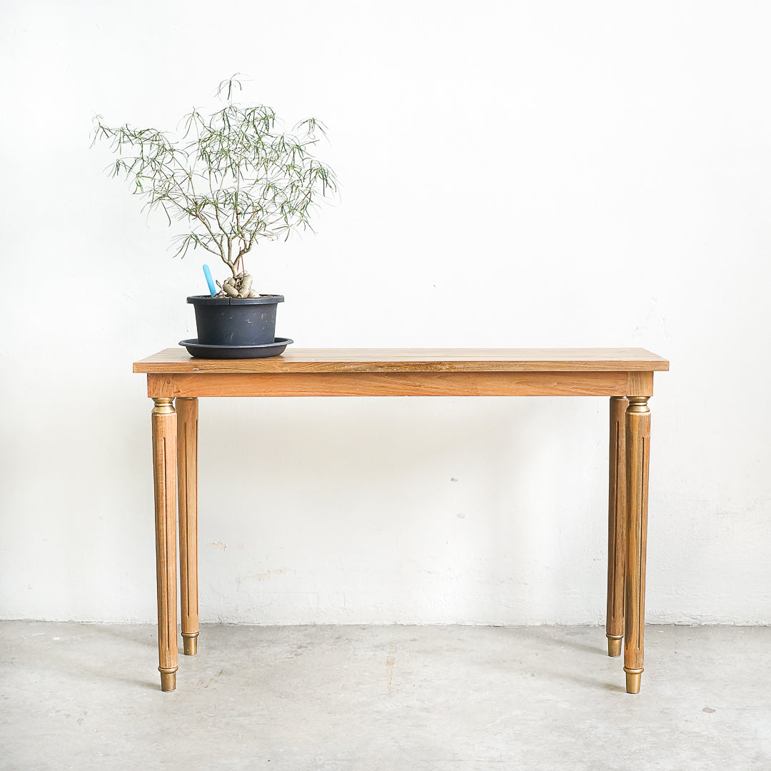 small solid wood console
