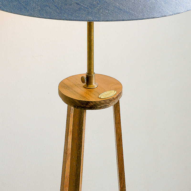 teak and brass lamp stand