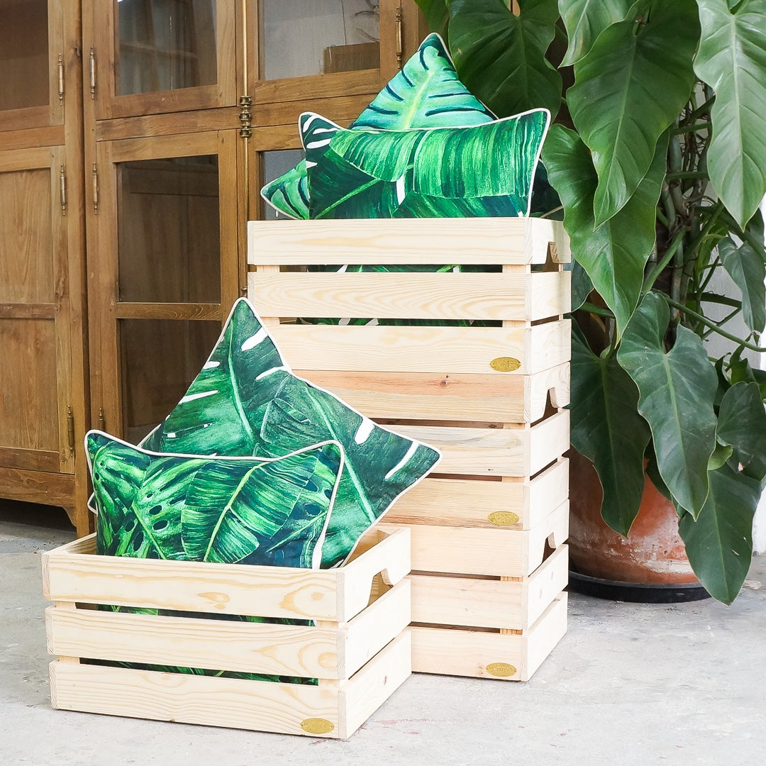 stackable pine crate storage